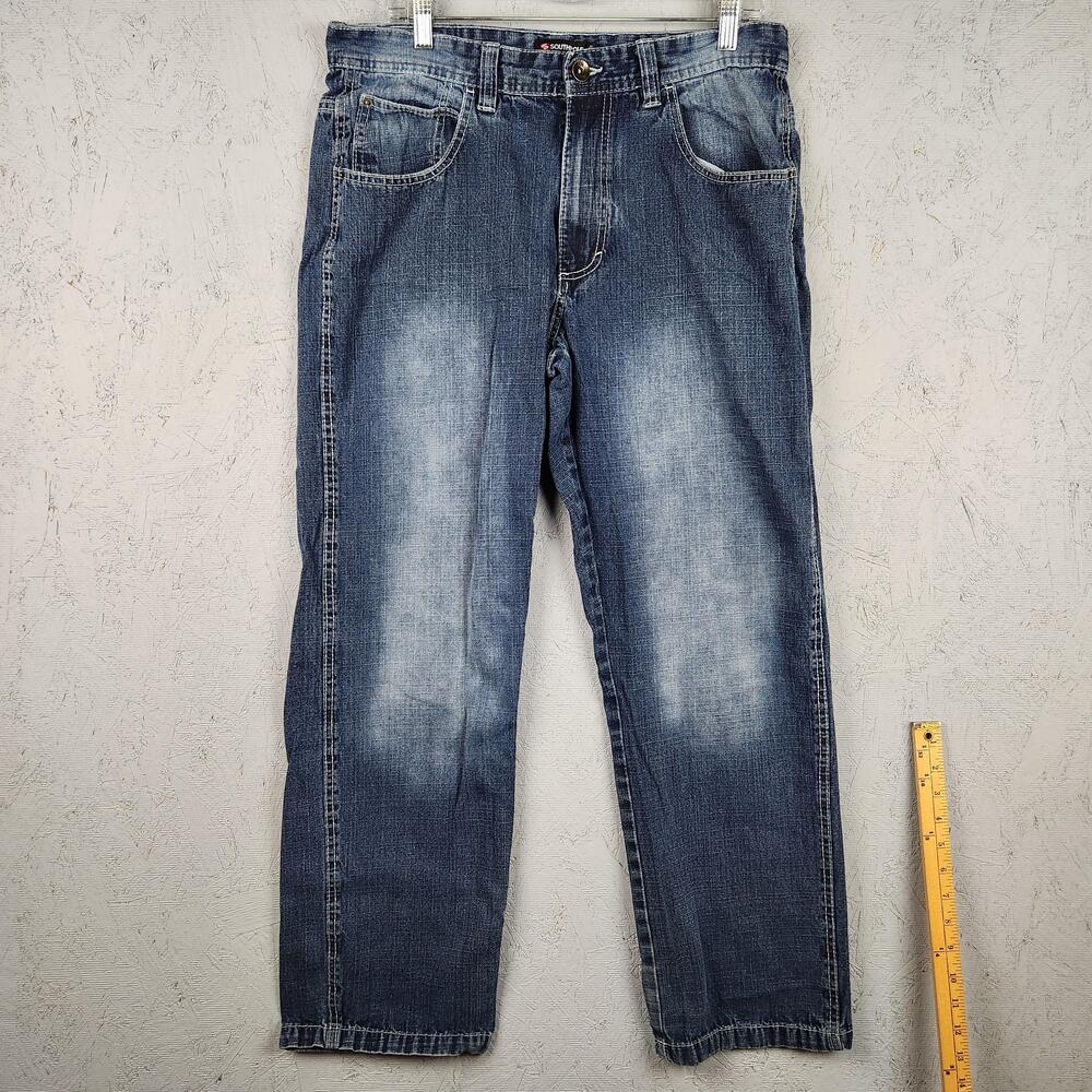 Vintage Southpole Jeans Mens 38x32 Blue Relaxed Fit Straight Leg Faded Retro Y2k